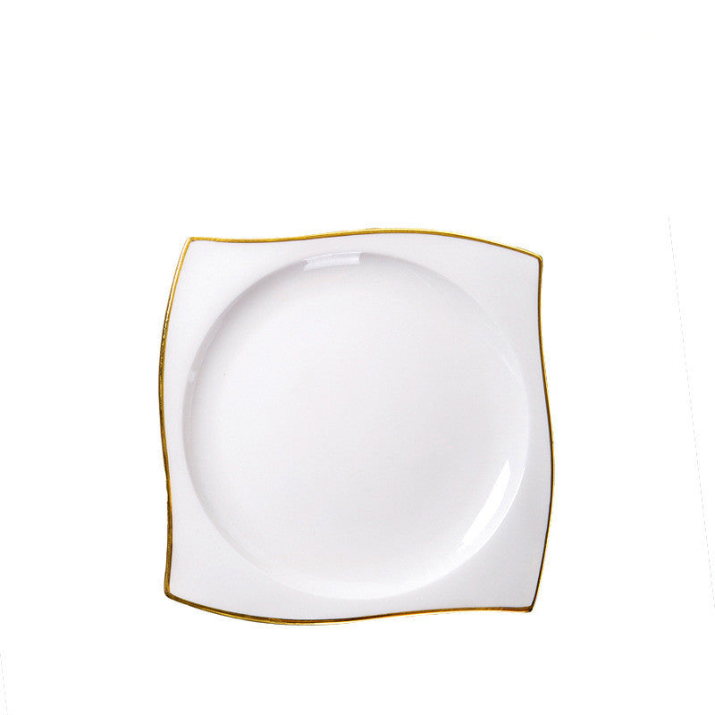 Plato Occidental de Porcelana Bone China con Forma Especial