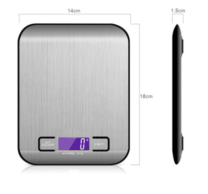 Báscula Electrónica de Cocina Recargable de Acero Inoxidable