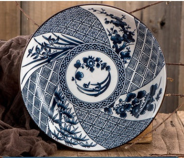 Platos de Porcelana Azul y Blanca - Estilo Japonés