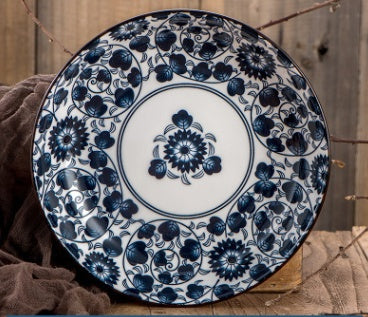 Platos de Porcelana Azul y Blanca - Estilo Japonés