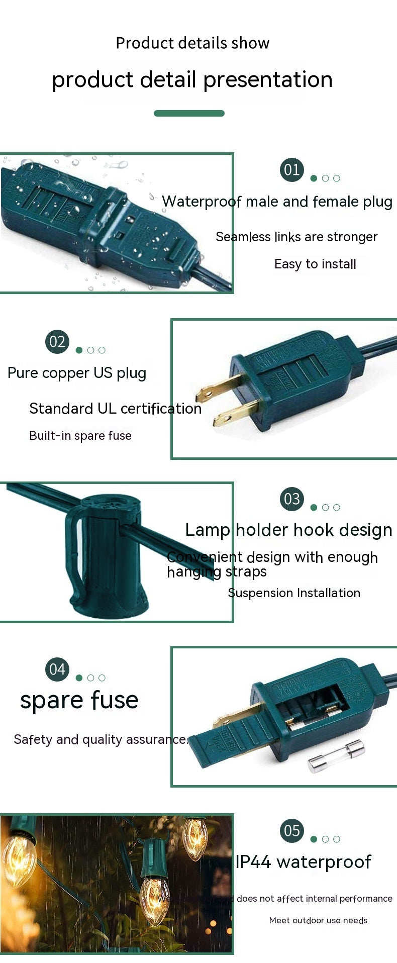 Luces Decorativas LED de Cadena para Ambiente Navideño