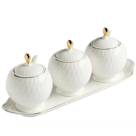 Frascos de Condimentos de Porcelana Bone China