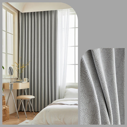 Cortinas Blackout Herringbone en Tela de Chenille – Moda Simple y Colores Sólidos