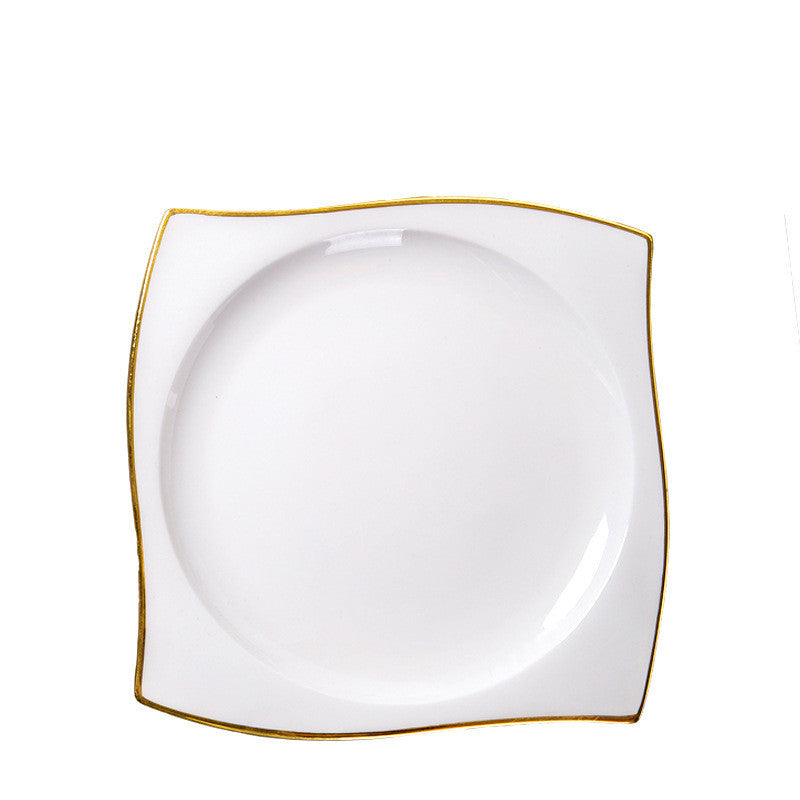 Plato Occidental de Porcelana Bone China con Forma Especial