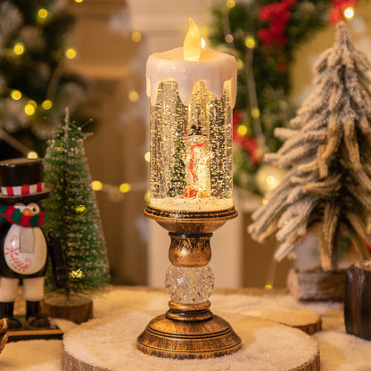 Luces de Navidad con Diseño de Velas y Escenas Festivas