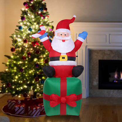 Papá Noel Inflable Gigante de 6 Pies con Luz LED