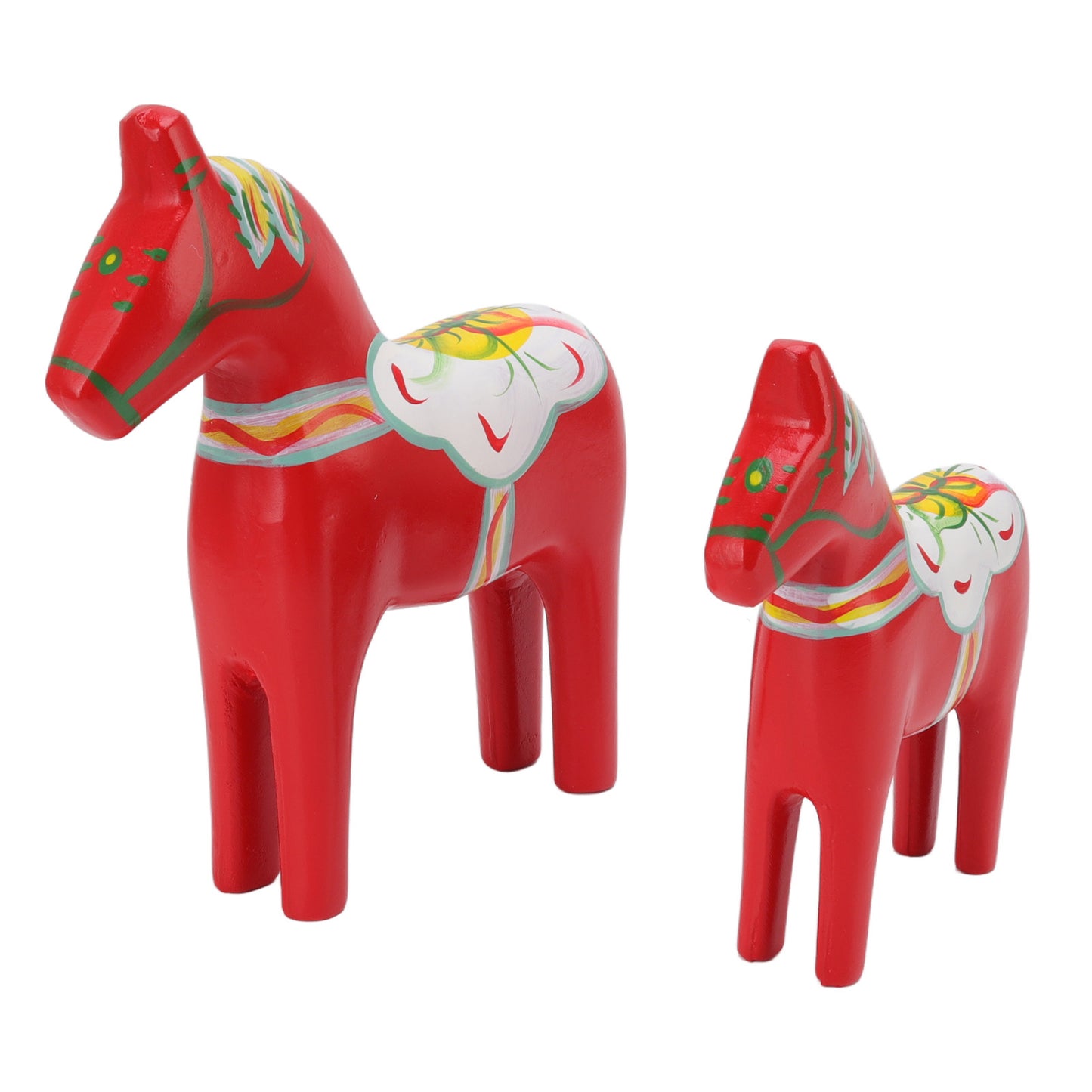 Set de 2 Figuras de Caballo Dala Sueco de Madera