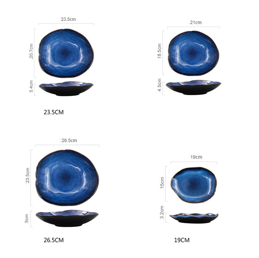 Platos Planos Irregulares de Cerámica Estilo Occidental