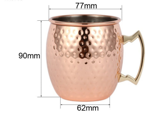 Jarra de Cerveza de Acero Inoxidable con Platinado en Cobre Moscow Mule