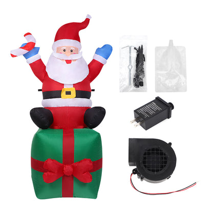 Papá Noel Inflable Gigante de 6 Pies con Luz LED