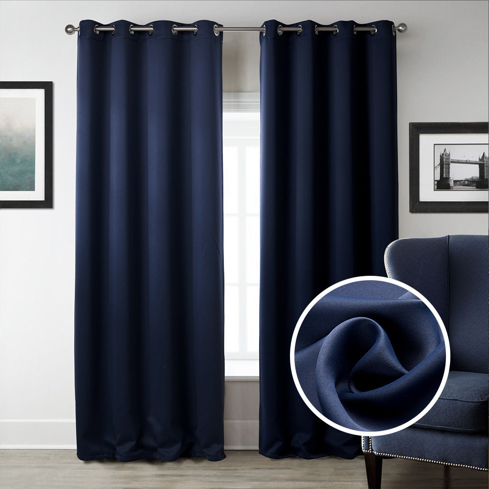 Cortinas de Tela Impresa para Dormitorio – Blackout Azul Oscuro, Estilo Moderno