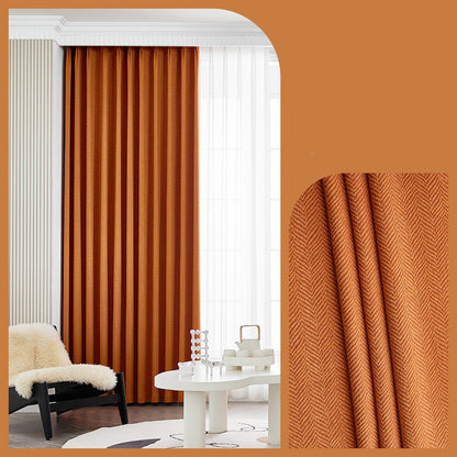 Cortinas Blackout Herringbone en Tela de Chenille – Moda Simple y Colores Sólidos