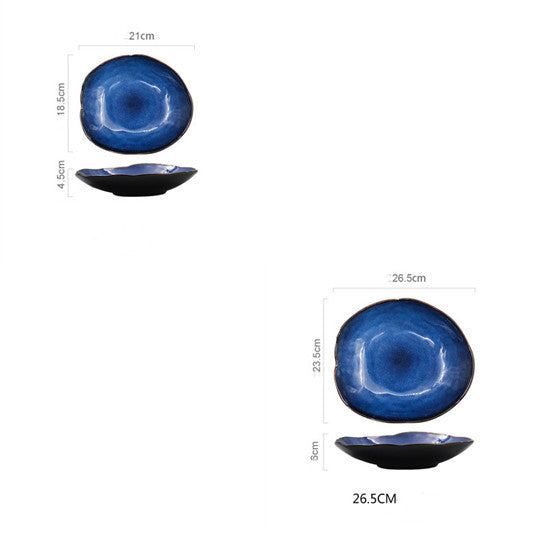 Platos Planos Irregulares de Cerámica Estilo Occidental