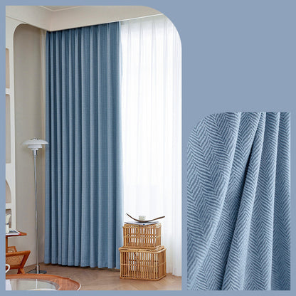 Cortinas Blackout Herringbone en Tela de Chenille – Moda Simple y Colores Sólidos