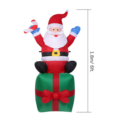 Papá Noel Inflable Gigante de 6 Pies con Luz LED